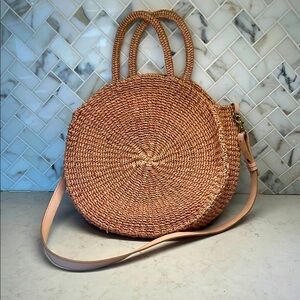 Clare V Large Alice Woven Tote - Blush Pink - Large Size
